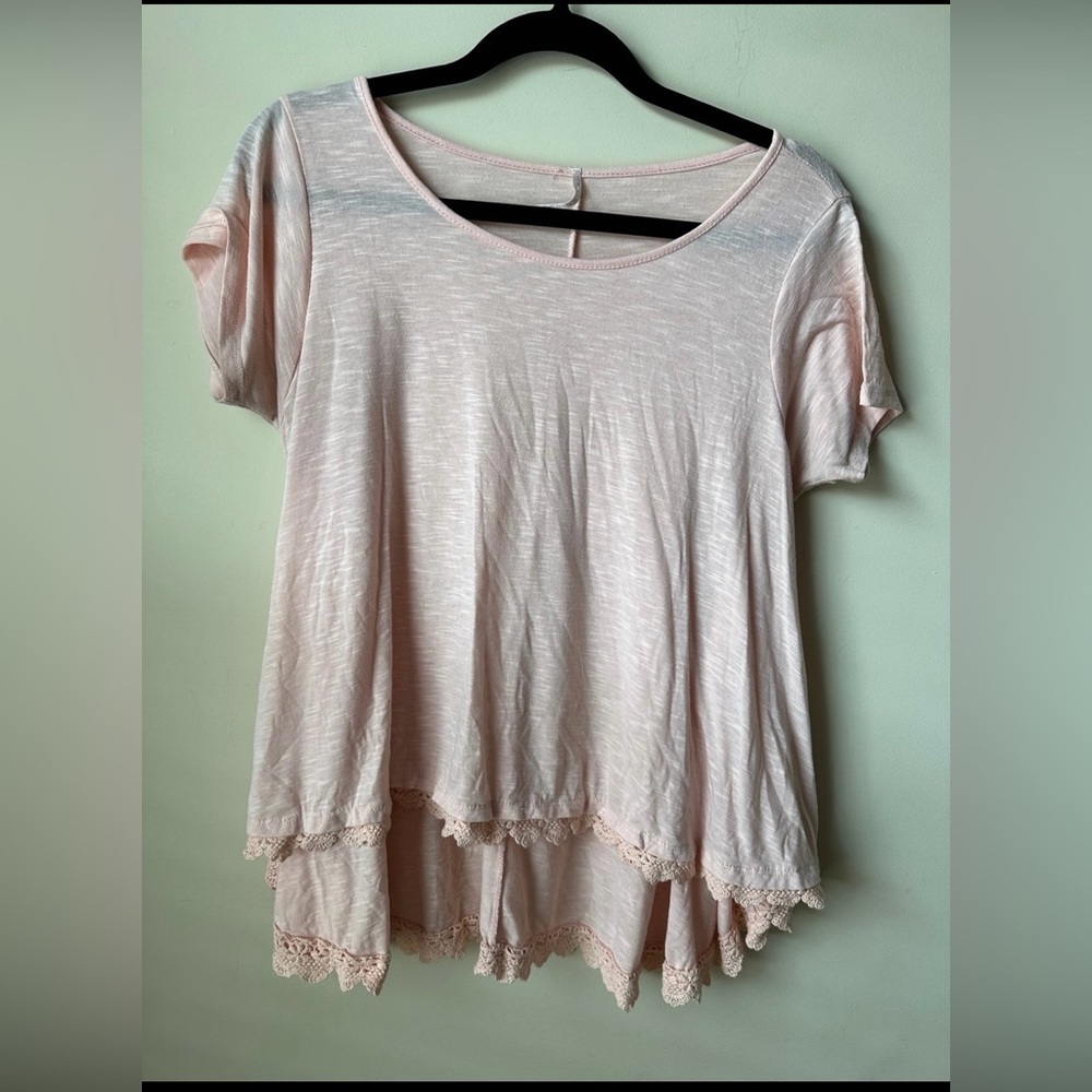 Women’s Pink Shirt Blouse Top Size Medium Cotton Blend